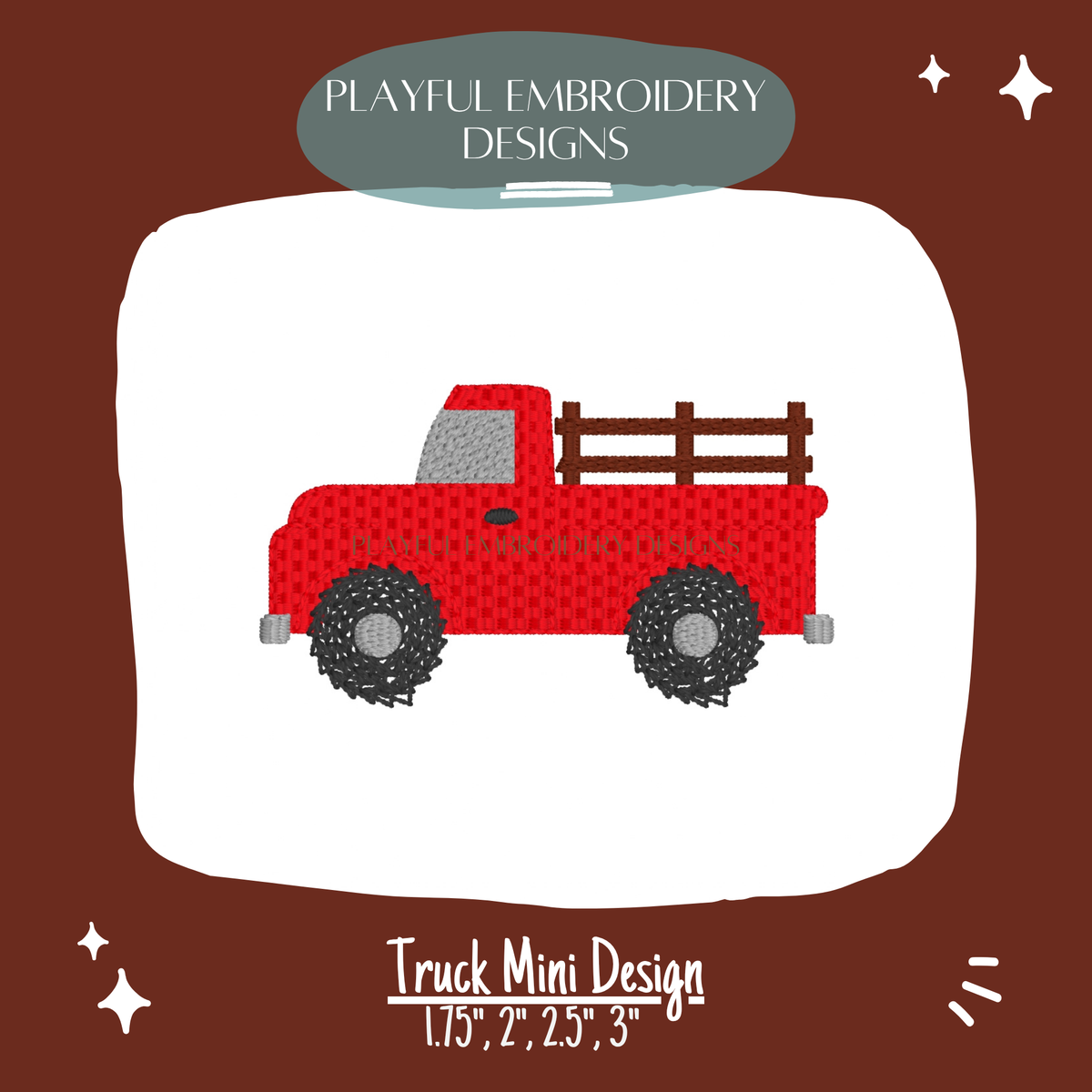 Vintage Truck Mini Design for Machine Embroidery (Digital Download)