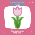 Satin Stitch Tulip Flower Applique Embroidery Design (Digital Download)