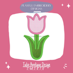 Satin Stitch Tulip Flower Applique Embroidery Design (Digital Download)