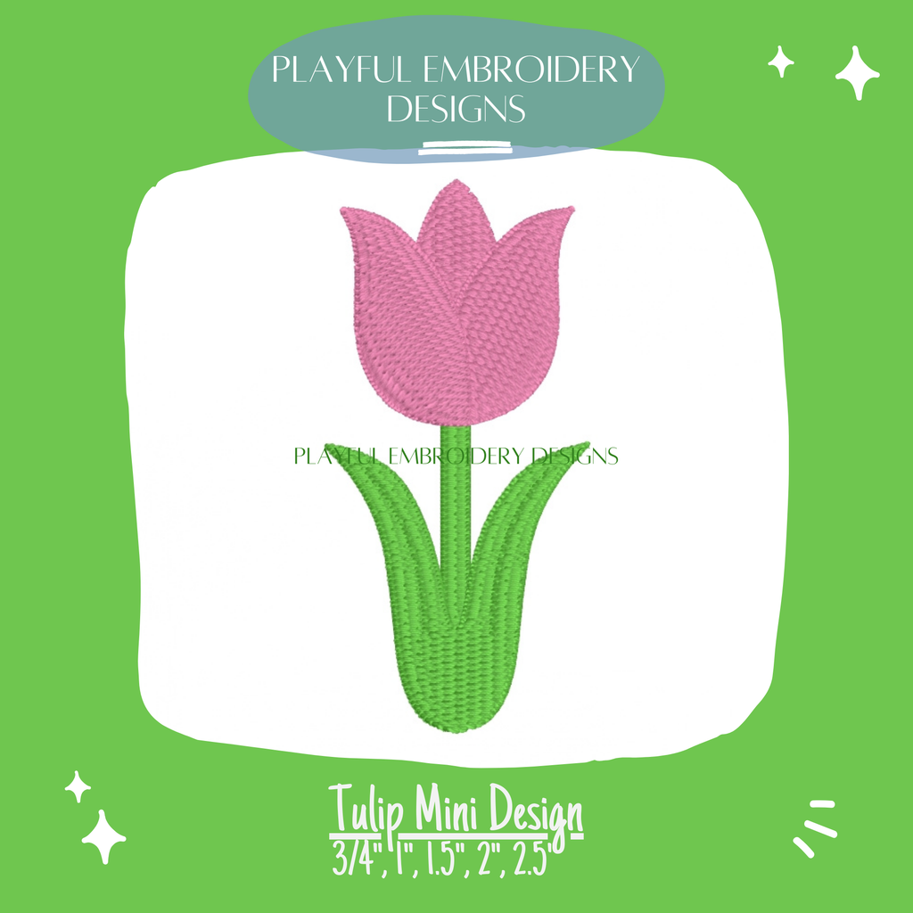 Tulip Flower Mini Embroidery Design (Digital Download)