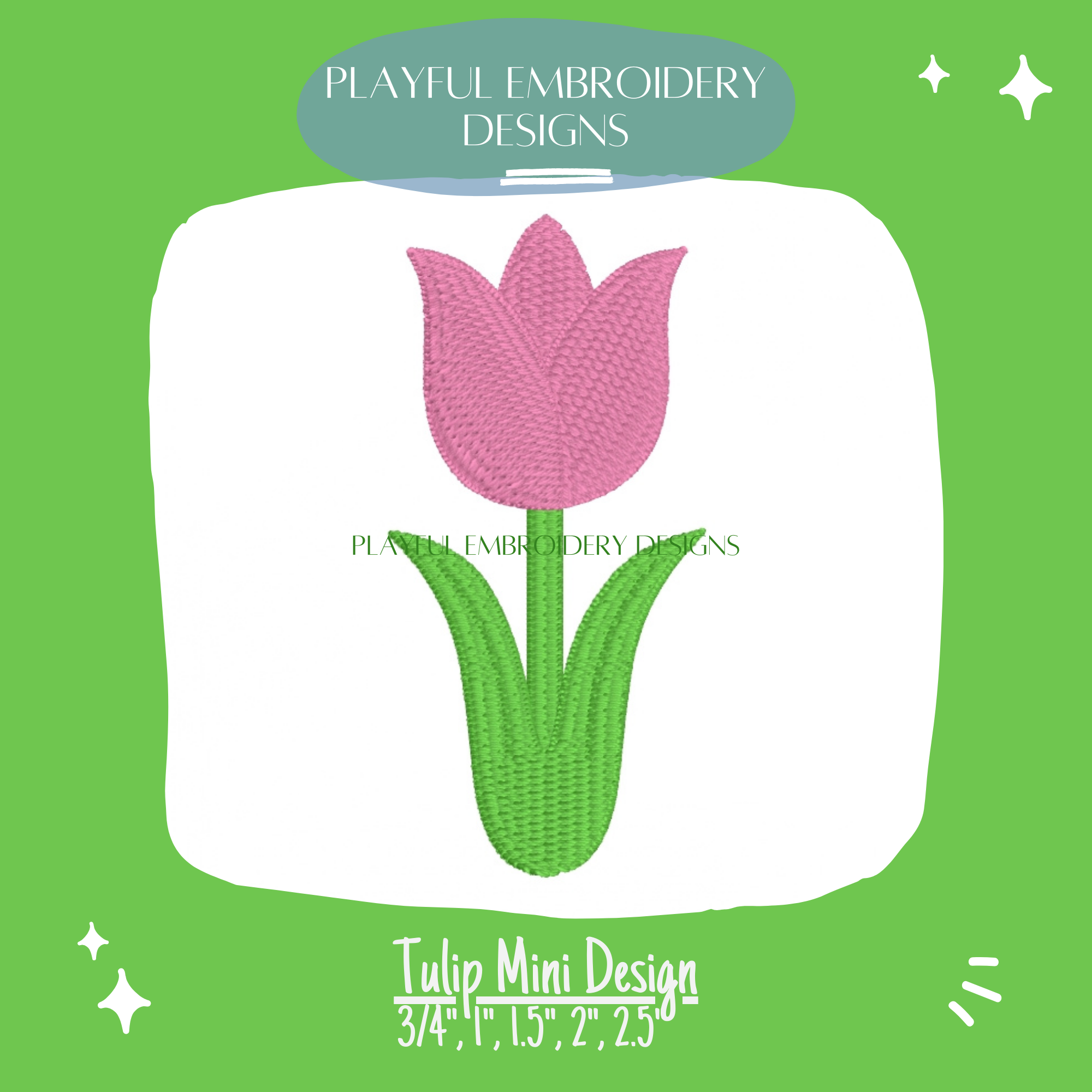 Tulip Flower Mini Embroidery Design (Digital Download)