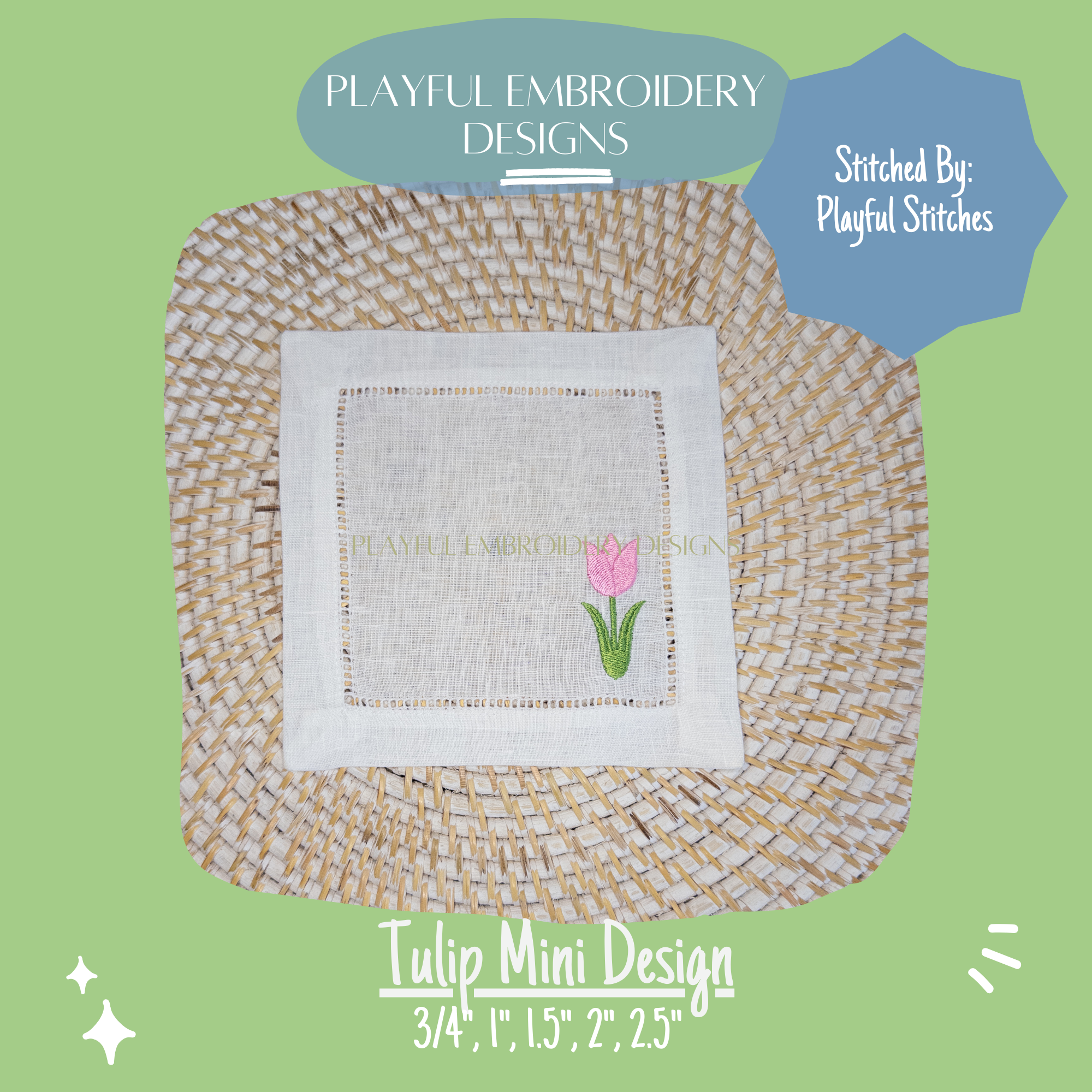 Tulip Flower Mini Embroidery Design (Digital Download)