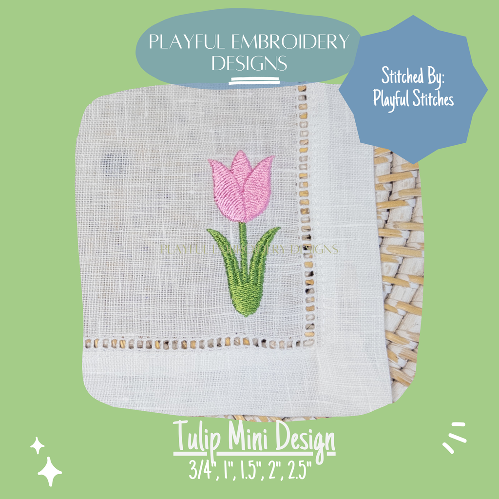 Tulip Flower Mini Embroidery Design (Digital Download)
