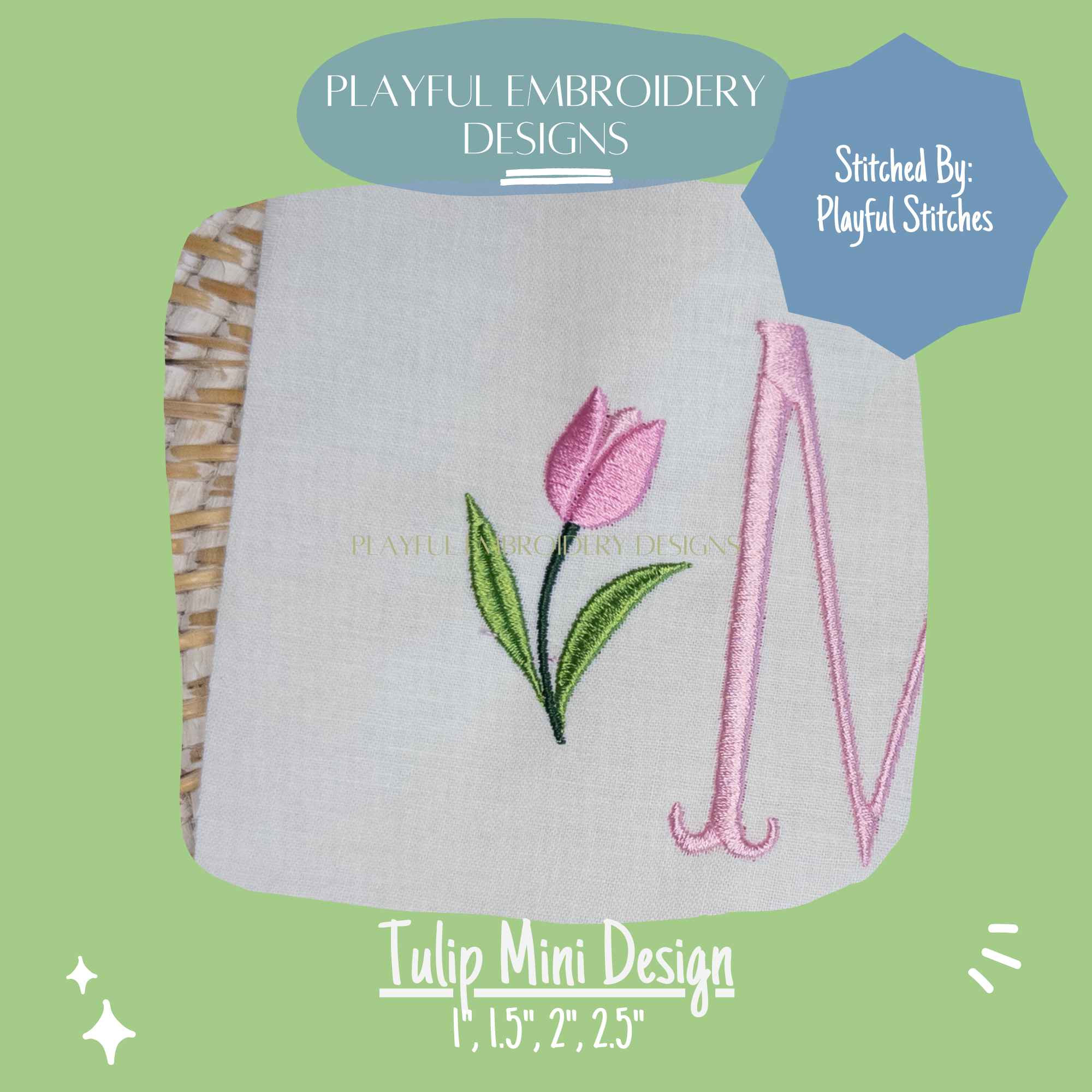 Tulip Mini Embroidery Design (Digital Download)