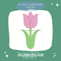 Tulip Flower Shadow Work Design for Machine Embroidery (Digital Download)