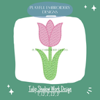 Tulip Flower Shadow Work Design for Machine Embroidery (Digital Download)