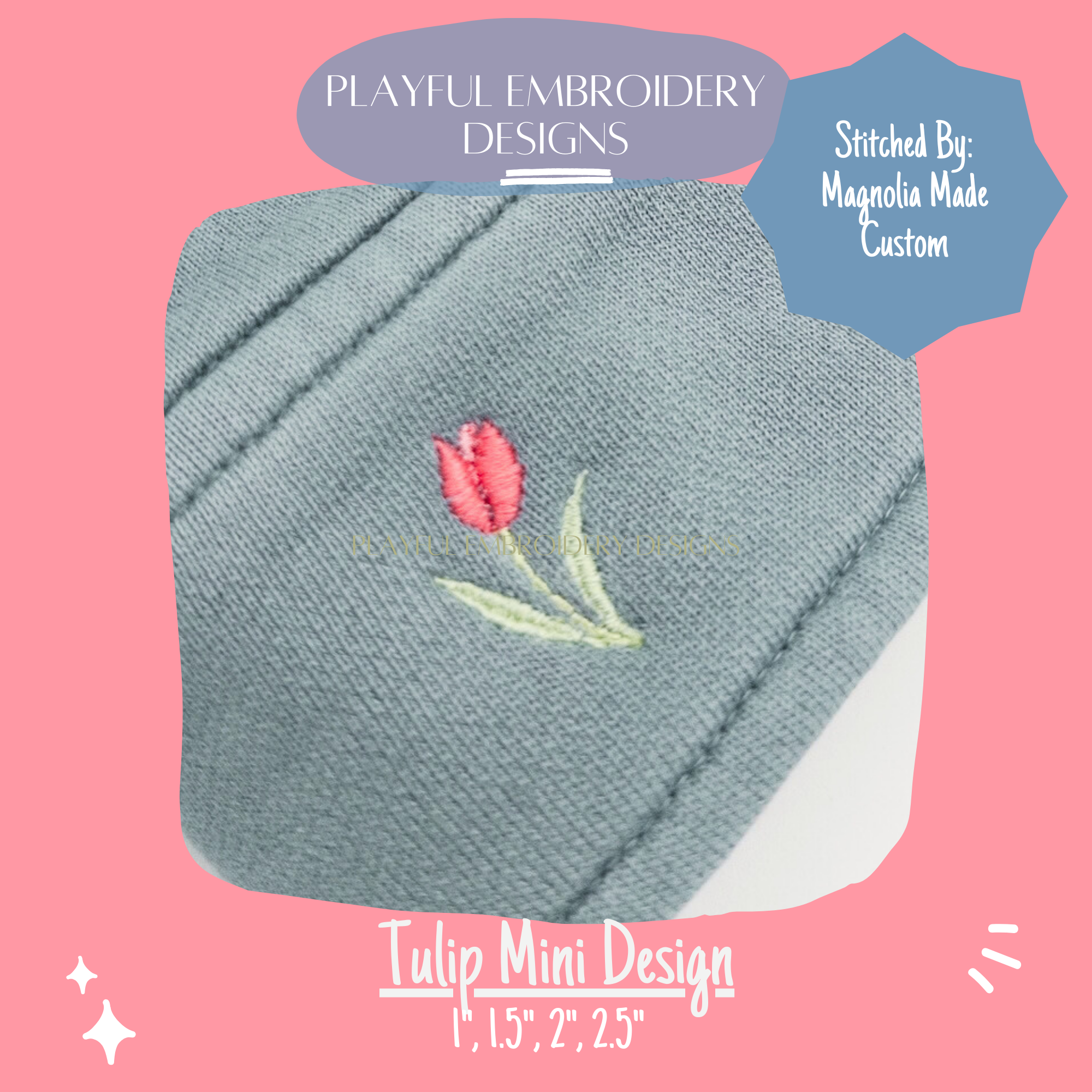 Tulip Mini Embroidery Design (Digital Download)