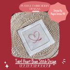 Heart Twirl Bean Stitch Embroidery Design (Digital Download)