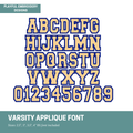 Varsity Satin Stitch Applique Font, Varsity Machine Embroidery Design (2.5-4 inch) (Digital Download)