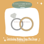 Interlocking Wedding Rings Mini Design for Machine Embroidery (Digital File)