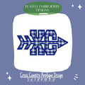 Cross Country Applique Design for Machine Embroidery, XC Arrow Running Applique, Digital Download