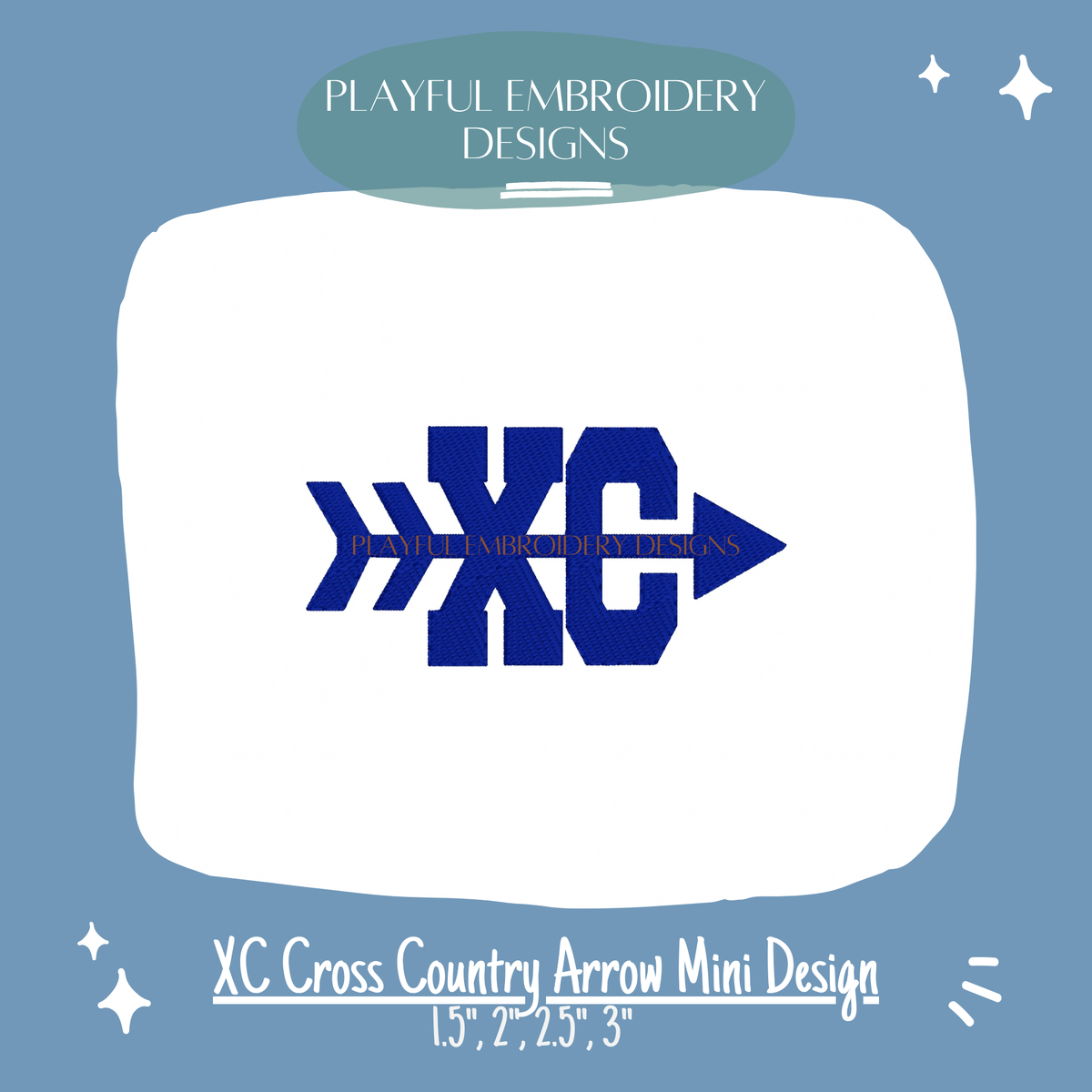 XC Cross Country Arrow Mini Design for Machine Embroidery (Digital File)