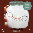 Ghost Bunting Machine Embroidery Design, Bean Stitch Halloween Embroidery Design, Quick Stitching Ghost Design, Digital Download