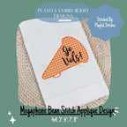 Megaphone Bean Stitch Applique Design for Machine Embroidery, Team Spirit Embroidery Design, Cheerleader Design, Bean Stitch Applique