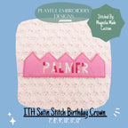 In The Hoop Birthday Crown Machine Embroidery Design, ITH Satin Stitch Edge Crown Design, ITH Crown, Satin Stitch Edge Birthday Crown
