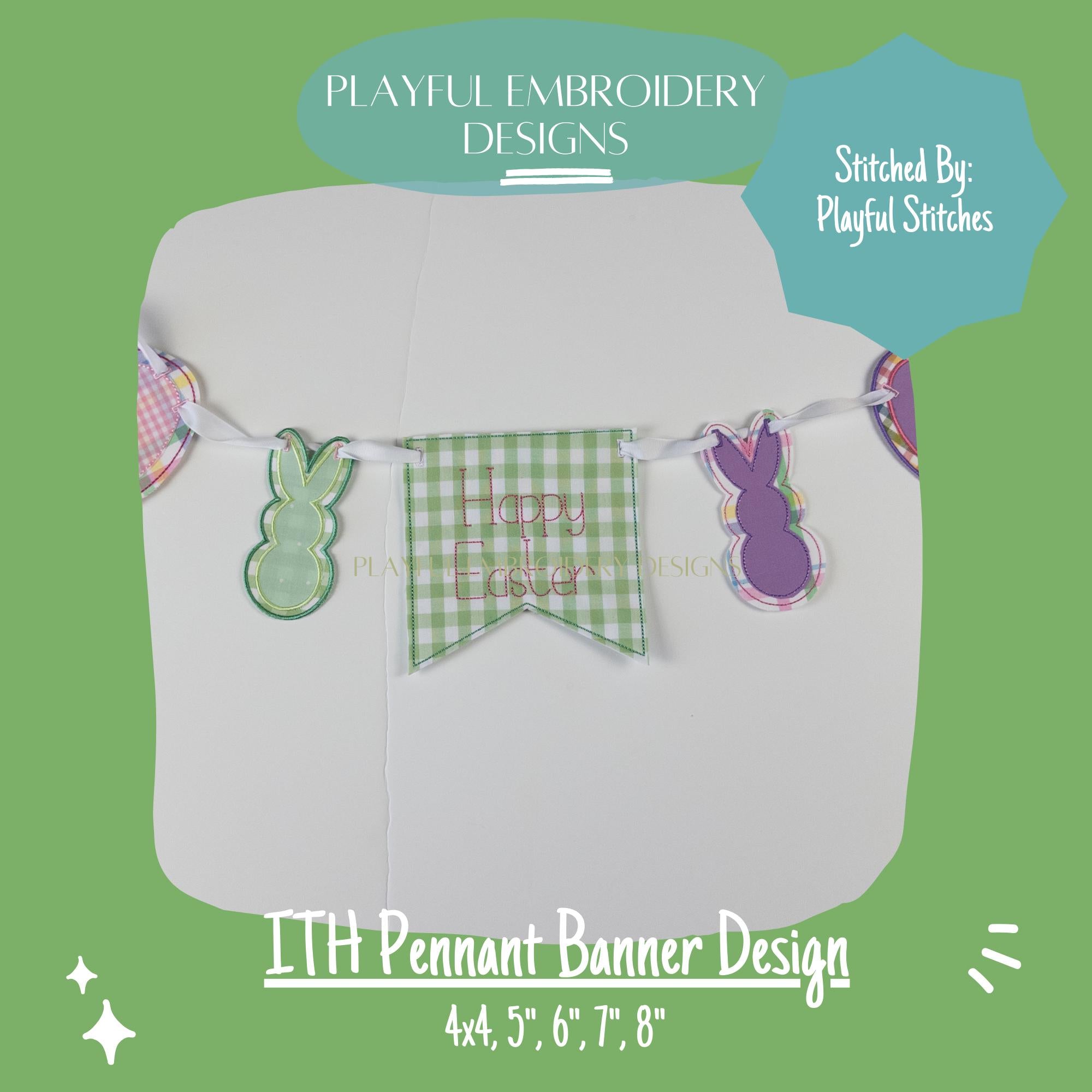 In the Hoop Banner Design, Machine Embroidery Birthday Banner Design, ITH Banner Design, Birthday Banner, Digital Download