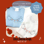 Ghost Bunting Machine Embroidery Design, Bean Stitch Halloween Embroidery Design, Quick Stitching Ghost Design, Digital Download