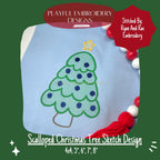 Scalloped Christmas Tree Sketch Design for Machine Embroidery, Christmas Tree Embroidery Design, Sketch Christmas Tree Design