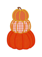 Stacked Pumpkin Trio Satin Stitch Applique Machine Embroidery Design, Applique Pumpkin Design, Simple Pumpkin Design, Satin Stitch Applique