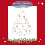 Scalloped Christmas Tree Bean Stitch Design for Machine Embroidery, Christmas Tree Embroidery Design, Quick Stitch Christmas Tree Design