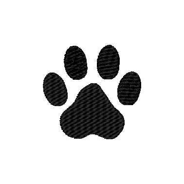 Large Dog Paw Print Machine Embroidery Design, Fill Stitched Dog Paw Embroidery Design, 5 inch design