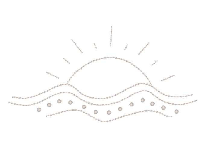 Beach, Waves, and Sun Scene Machine Embroidery Design, Beach Embroidery Design, Summer Embroidery Design