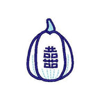 Double Happiness Pumpkin Machine Embroidery Design, Chinoiserie Pumpkin Embroidery Design, Blue Willow Pumpkin Design