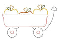 Pumpkins in a Wagon Outline Machine Embroidery Design