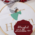 Mini Angel Fill Embroidery Design, Machine Embroidery Design of an Angel with Trumpet