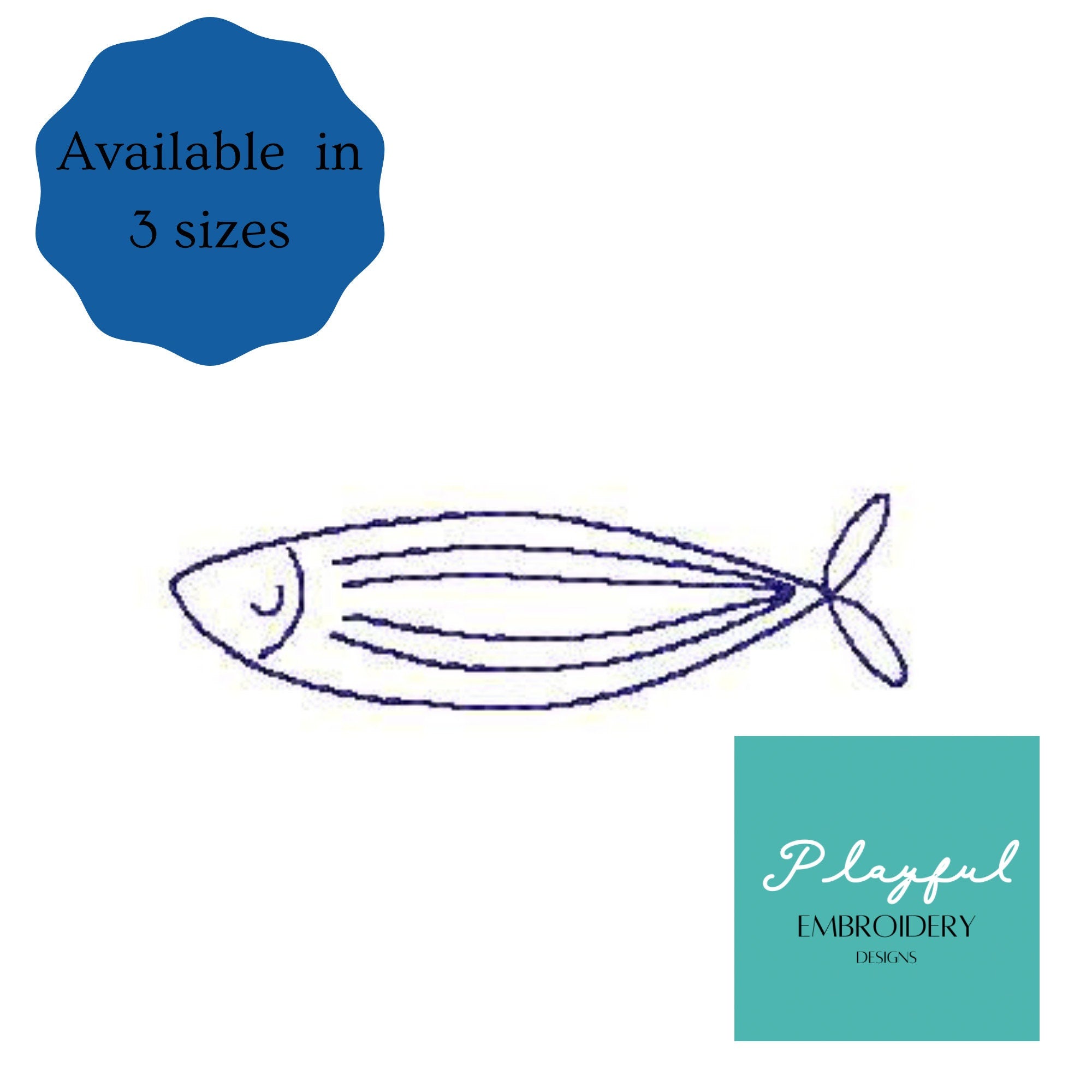 Fish Sketch Machine Embroidery Design