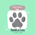Dog Paw Print Machine Embroidery Design, Sketch Style Dog Paw Embroidery Design