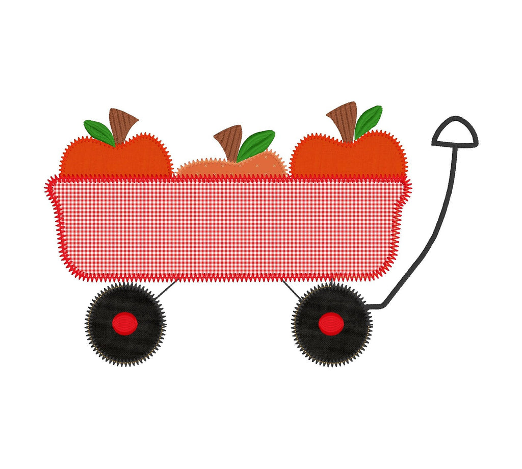 Pumpkins in a Wagon Applique Machine Embroidery Design