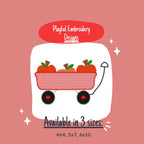 Pumpkins in a Wagon Applique Machine Embroidery Design