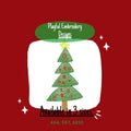 Whimsical Sketch Christmas Tree Machine Embroidery Design, 4x4, 5x7, 6x10