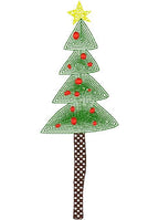 Funky Contour Christmas Tree Machine Embroidery Design, 4x4, 5x7, 6x10