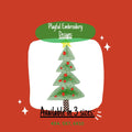 Funky Contour Christmas Tree Machine Embroidery Design, 4x4, 5x7, 6x10