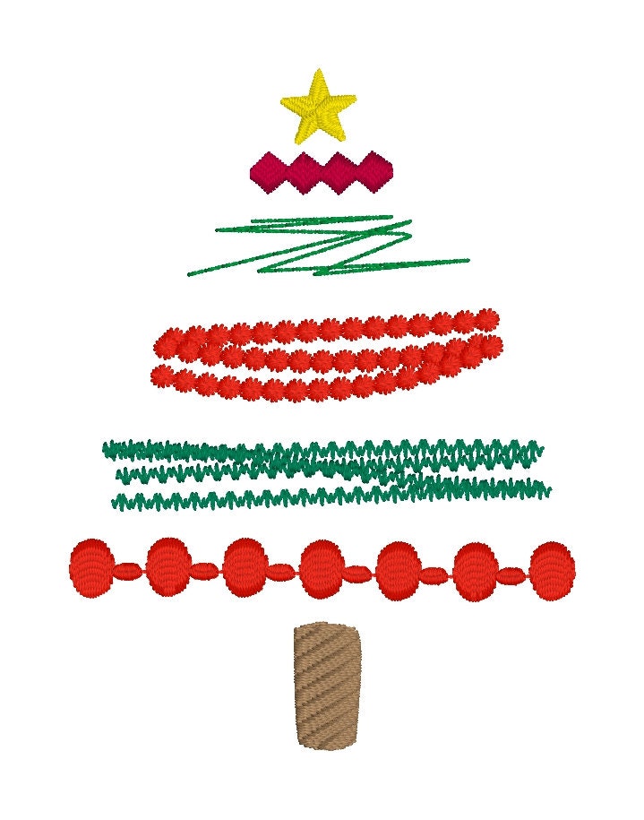 Boho Layered Christmas Tree Machine Embroidery Design