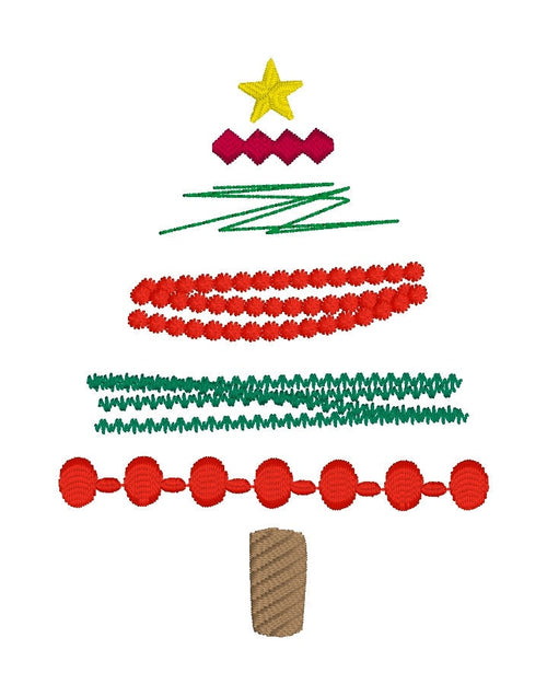 Boho Layered Christmas Tree Machine Embroidery Design