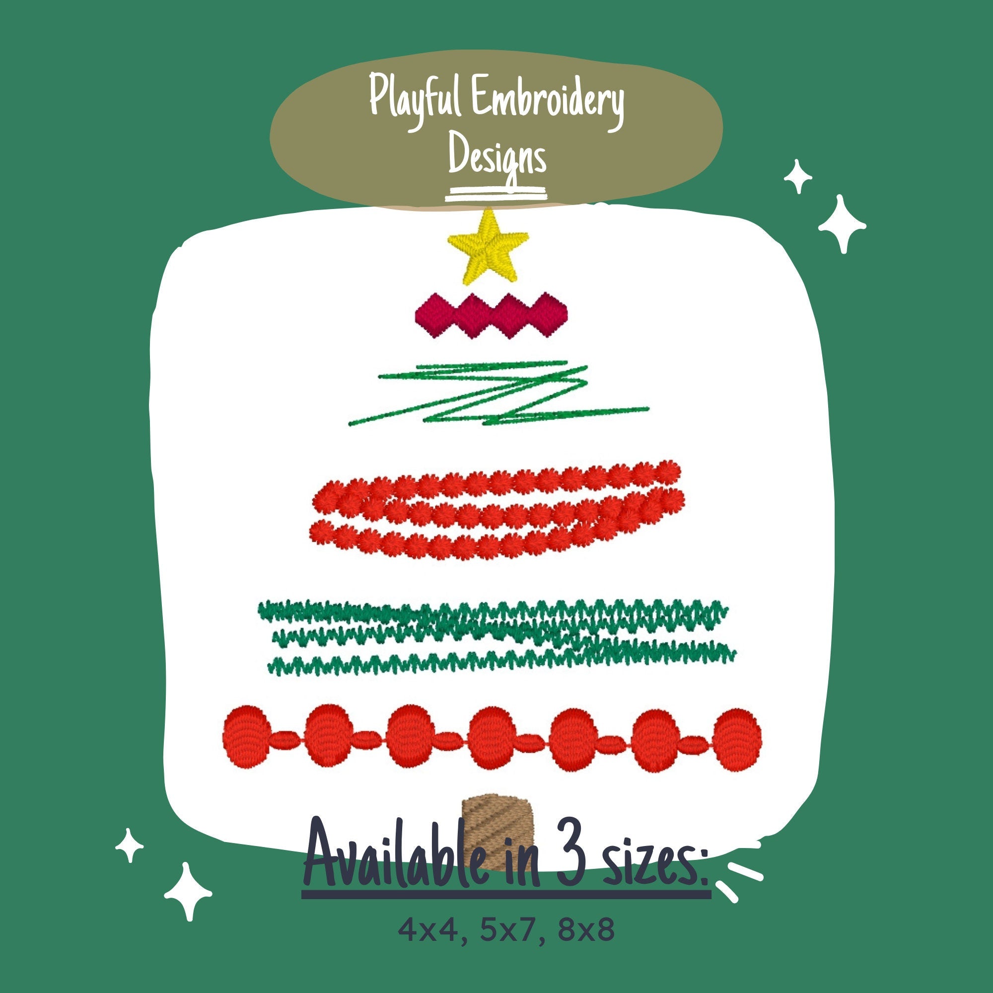 Boho Layered Christmas Tree Machine Embroidery Design