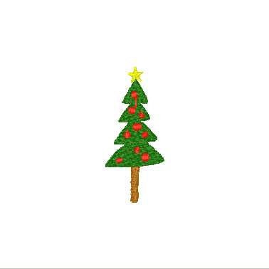 Whimsical Mini Fill Christmas Tree Machine Embroidery Design