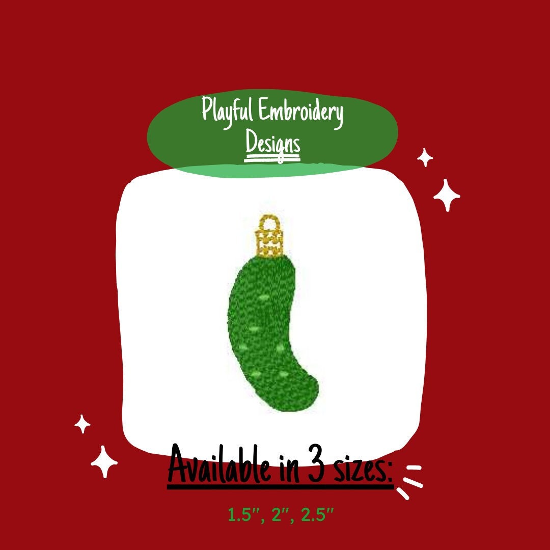 Mini Fill Pickle Christmas Ornament Machine Embroidery Design