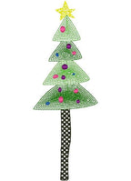 Colorful Funky Contour Christmas Tree Machine Embroidery Design, 4x4, 5x7, 6x10