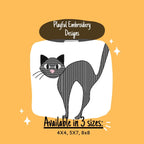 Spooky Cat Sketch Machine Embroidery Design, Halloween Cat Design