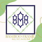 Bamboo Inspired Monogram Frame Machine Embroidery Design, 4x4, 5x7, 6x10, 8x8, Chinoiserie Monogram Frame Design