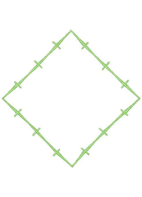 Bamboo Inspired Monogram Frame Machine Embroidery Design, 4x4, 5x7, 6x10, 8x8, Chinoiserie Monogram Frame Design