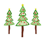Whimsical Christmas Tree Applique Trio Machine Embroidery Design Package, 5x7 hoop