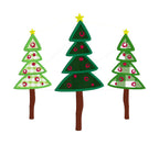 Whimsical Christmas Tree Applique Trio Machine Embroidery Design Package, 5x7 hoop