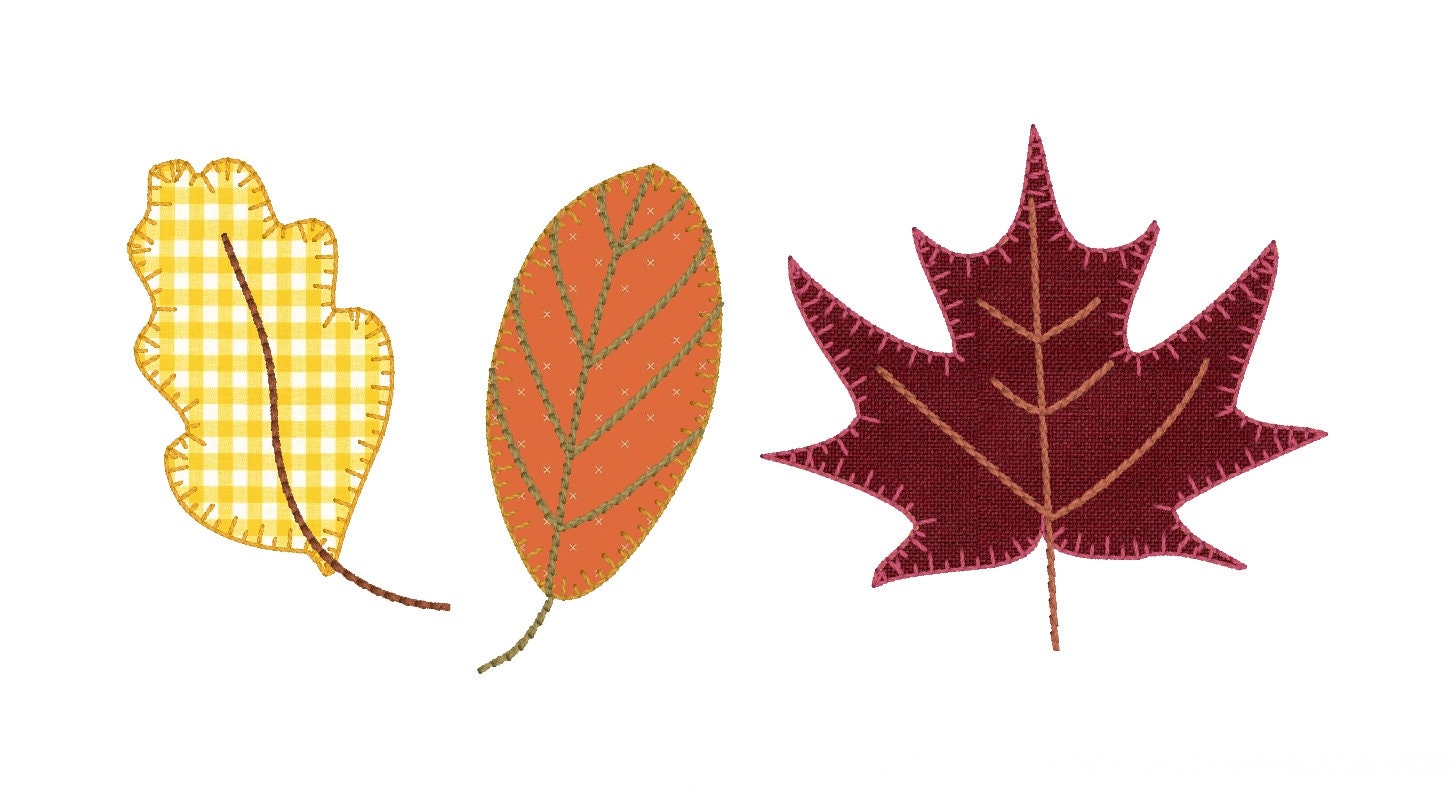 Fall Leaf Applique Machine Embroidery Design