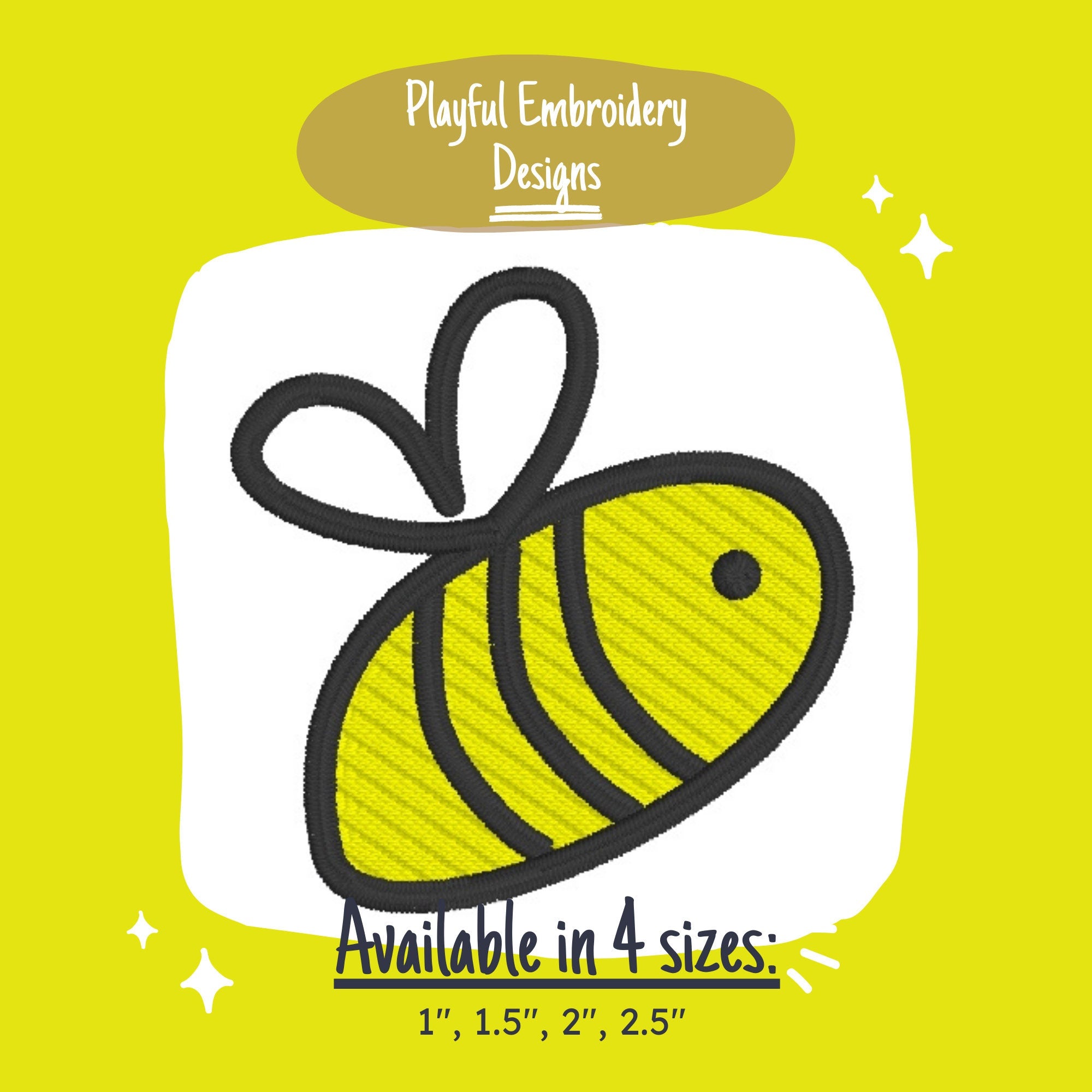 Cute Bee Mini Embroidery Design, Bumble Bee Machine Embroidery Design