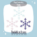 Delicate Snowflake Machine Embroidery Design, Bean Stitch, Back Stitch, Satin Stitch Embroidery Design